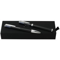Фото Элегантный подарочный набор LAPO ручек класса lux: ручка шариковая, ручка роллер в фирменной коробке 21,1 х 7,3 х 4 см. Черные, синие чернила. Нанесение логотипа не предусмотрено. 