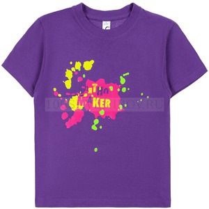 Фото Детская футболка фиолетовая "ПЯТНО MAKER", 10 лет 130