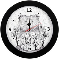 Изображение Часы настенные Bear, черные, люксовый бренд CoolColor