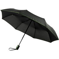 Зонт складной Stark- mini, черный/лайм