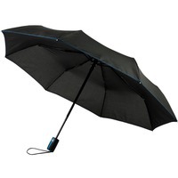 Зонт складной Stark- mini, черный/ярко-синий