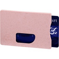 Чехол для карточек STRAW с защитой RFID из экоматериала под тампопечать, 0,4 x 6,2 x 9 см, розовый