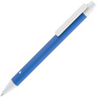 Ручка шариковая синяя с белым из пластика BUTTON Up