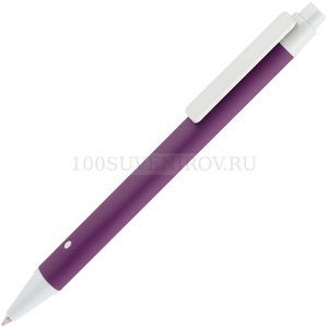 Фото Шариковая ручка фиолетовая с белым из пластика BUTTON Up