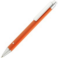Ручка шариковая оранжевая с серебристым из пластика BUTTON Up
