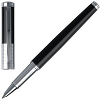 Фотография Фирменная ручка роллер Eclat Chrome в подарочной коробке, черные чернила 