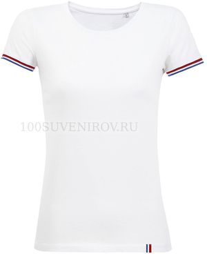 Фото Женская футболка белая с ярко-синим RAINBOW WOMEN, размер S