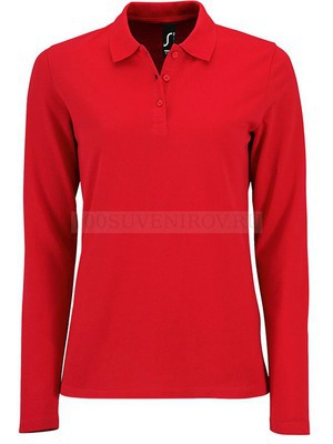 Фото Рубашка поло женская с длинным рукавом PERFECT LSL WOMEN, красная XL «Sols»
