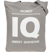 Изображение Холщовая сумка «Размер IQ», серая от популярного бренда Соль