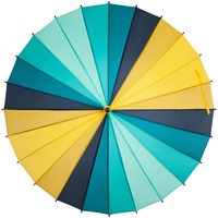 Зонт-трость «Спектр», бирюзовый с желтым