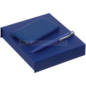 Фото Синий набор из пластика SUITE ENERGY: зарядник, ручка