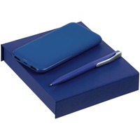 Набор синий из пластика SUITE ENERGY: внешний аккумулятор, ручка