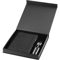 Элегантный фирменный набор LACE премиального качества: блокнот А5, ручка роллер (d1,2 х 13,2, черные чернила) с отделкой под кружево в подарочной коробке.