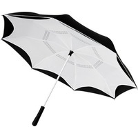 Зонт-трость Yoon с обратным сложением, белый/черный