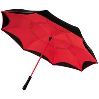 Зонт-трость Yoon с обратным сложением, красный/черный