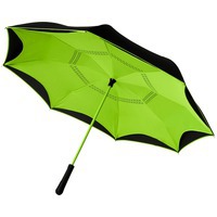 Зонт-трость Yoon с обратным сложением, лайм/черный