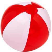 Надувной пляжный мяч BONDI под нанесение логотипа, d25 см, белый/красный