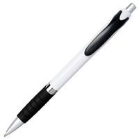 Ручка пластиковая шариковая Turbo, белый/черный/серебристый