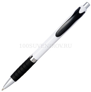 Фото Ручка пластиковая шариковая Turbo (белый, черный, серебристый)