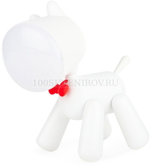 Фото Фирменный led-cветильник/лампа FRISCO soft touch в виде собачки, 18 х 9,1 х 21 см. Предусмотрено нанесение логотипа.   «Rombica» (белый)