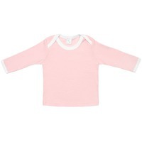 Картинка Футболка детская с длинным рукавом Baby Prime, розовая с молочно-белым 68 см