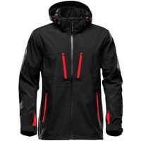 Изображение Куртка софтшелл мужская Patrol, черная с красным S, люксовый бренд Stormtech