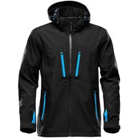 Изображение Куртка софтшелл мужская Patrol, черная с синим L, люксовый бренд Stormtech