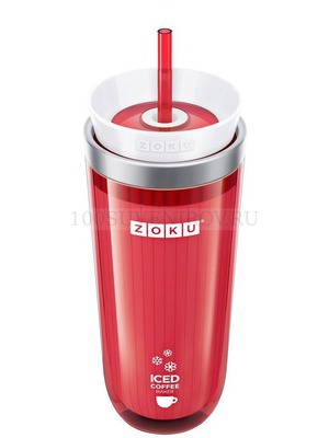 Фото Стакан для охлаждения напитков Iced Coffee Maker, красный «Zoku»