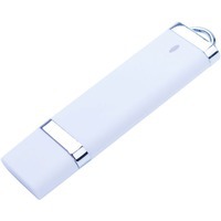 USB 2.0- флешка на 16 Гб ОРЛАНДО soft-touch, 7,2 х 1,9 х 0,7 см, белый