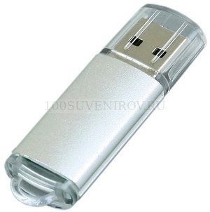Фото Металлическая промофлешка USB 2.0 на 8 Гб с прозрачным колпачком под нанесение логотипа, 8х18х57 мм. (серебристый)
