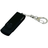 USB 2.0- флешка промо на 8 Гб с поворотным механизмом и однотонным металлическим клипом, черный