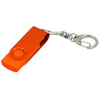 USB 2.0- флешка промо на 8 Гб с поворотным механизмом и однотонным металлическим клипом, оранжевый