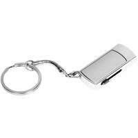 USB 2.0- флешка на 8 Гб с выдвижным механизмом и мини чипом, серебристый