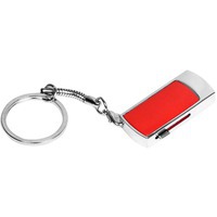 USB 2.0- флешка на 8 Гб с выдвижным механизмом и мини чипом, красный/серебристый
