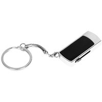 USB 2.0- флешка на 8 Гб с выдвижным механизмом и мини чипом, черный/серебристый