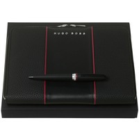 Фото Набор Gear: папка с блокнотом и ручка, черный от популярного бренда Hugo Boss