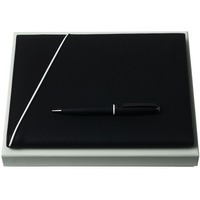 Набор Spring: папка с блокнотом А5 и ручка, черный и дорогие подарки для мужчин