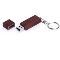Деревянная USB флешка 2.0 на 32 Гб прямоугольная форма, колпачок с магнитом, 6,05 х 1,9 х 1 см. Гравировка логотипа. 