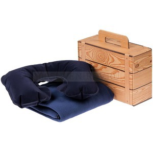Фото Набор для путешествий Layback: надувная подушка под шею, флисовый плед (синий)