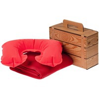 Набор для путешествий Layback: надувная подушка под шею, флисовый плед
