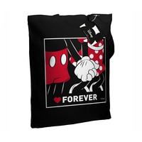 Картинка Холщовая сумка «Микки и Минни. Love Forever», черная, мировой бренд Disney