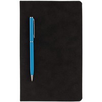 Картинка Блокнот Magnet с ручкой, черно-голубой, дорогой бренд Контекст