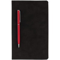 Блокнот Magnet с ручкой, черно-красный