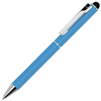 Ручка-стилус шариковая Straight SI Touch из металла, синие чернила, d1 х 13 см, голубой