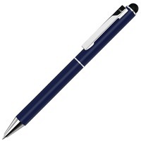 Ручка-стилус шариковая Straight SI Touch из металла, синие чернила, d1 х 13 см, темно-синий