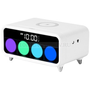 Фото Настольные часы/будильник с беспроводным зарядным устройством Timebox 1 «Rombica» (белый)