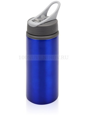 Фото Бутылка для воды RINO из металла с ручкой под нанесение логотипа, 660 мл, d7,2 х 20,1 см, с ручкой d7,2 х 9 х 24 см (синий, серый)