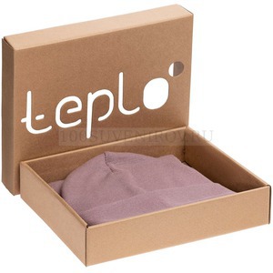 Фото Вязаный комплект Glenn из полушерсти: шапка, шарф «Teplo» (пыльно-розовый)