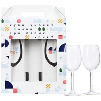 Новогодний набор Heart of Glass для вина: два бокала, 360 мл, коробка с ложементом под бутылку вина и 2 бокала. и бокал расписной для молодоженов на свадьбу