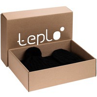 Теплый набор Heat Trick: шапка с помпоном, шарф и варежки с косами M, черный меланж, M